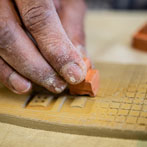 Krishna Alegeswaran at work in his studio in 2019